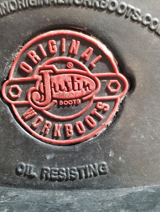 Justins Work Boot Steel Toe. 10.5 EE. Brown Leather. Western. Pull On main image 10